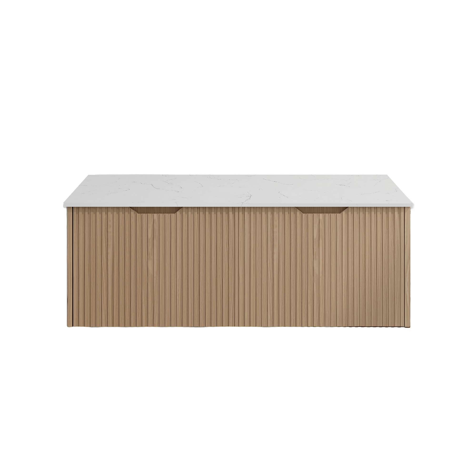 Vienna 1200mm Wall Hung Fluted Vanity Cabinet - American Oak