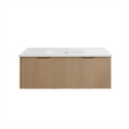 Load image into Gallery viewer, Vienna 1200mm Wall Hung Fluted Vanity Cabinet - American Oak
