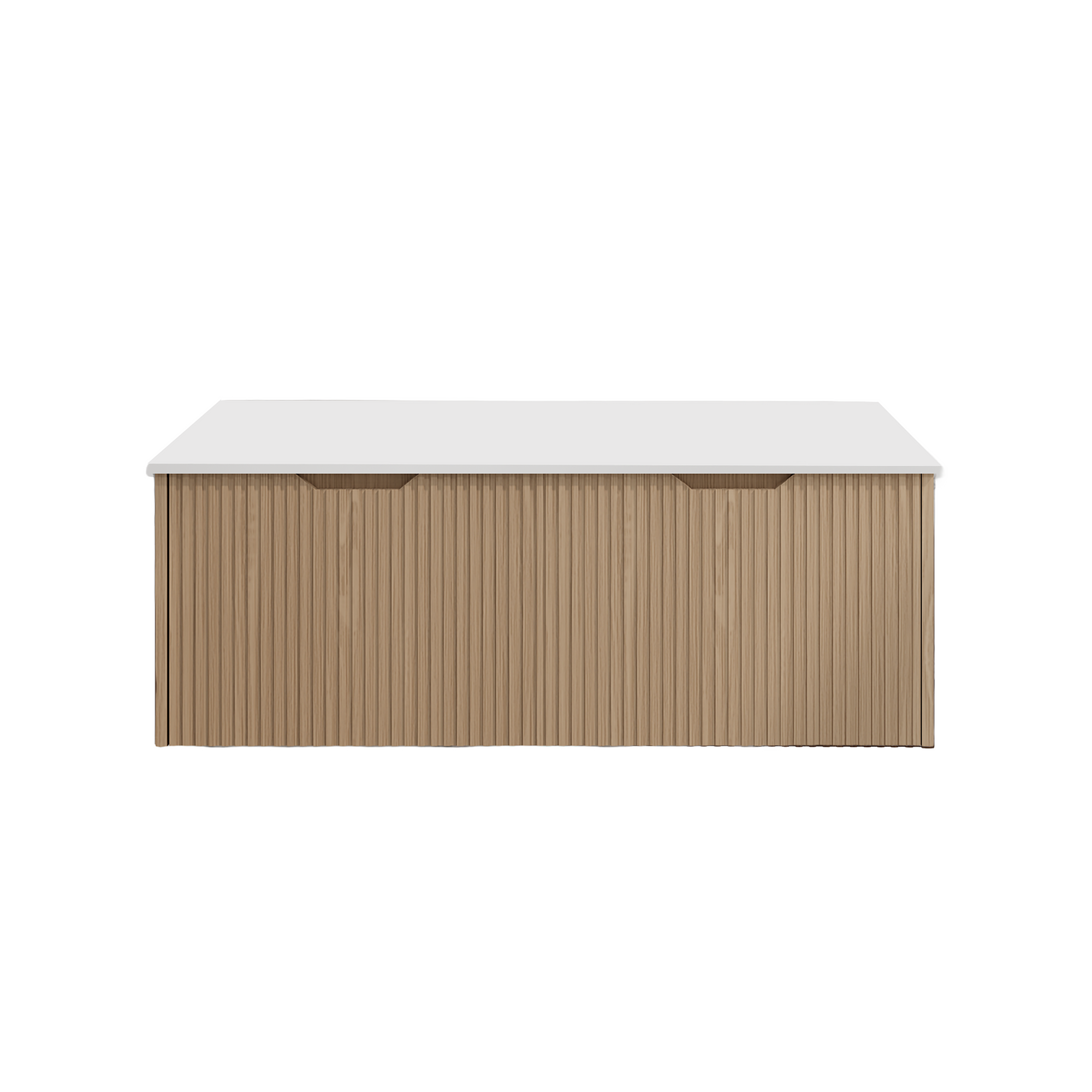 Vienna 1200mm Wall Hung Fluted Vanity Cabinet - American Oak