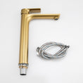 Load image into Gallery viewer, Add elegance to your basin with the VOG Solid Brass Tall Basin Mixer in Brushed Brass Gold. Durable, stylish, and easy to install. Shop now at Ezymall!-Basin Mixer-Ezymall AU
