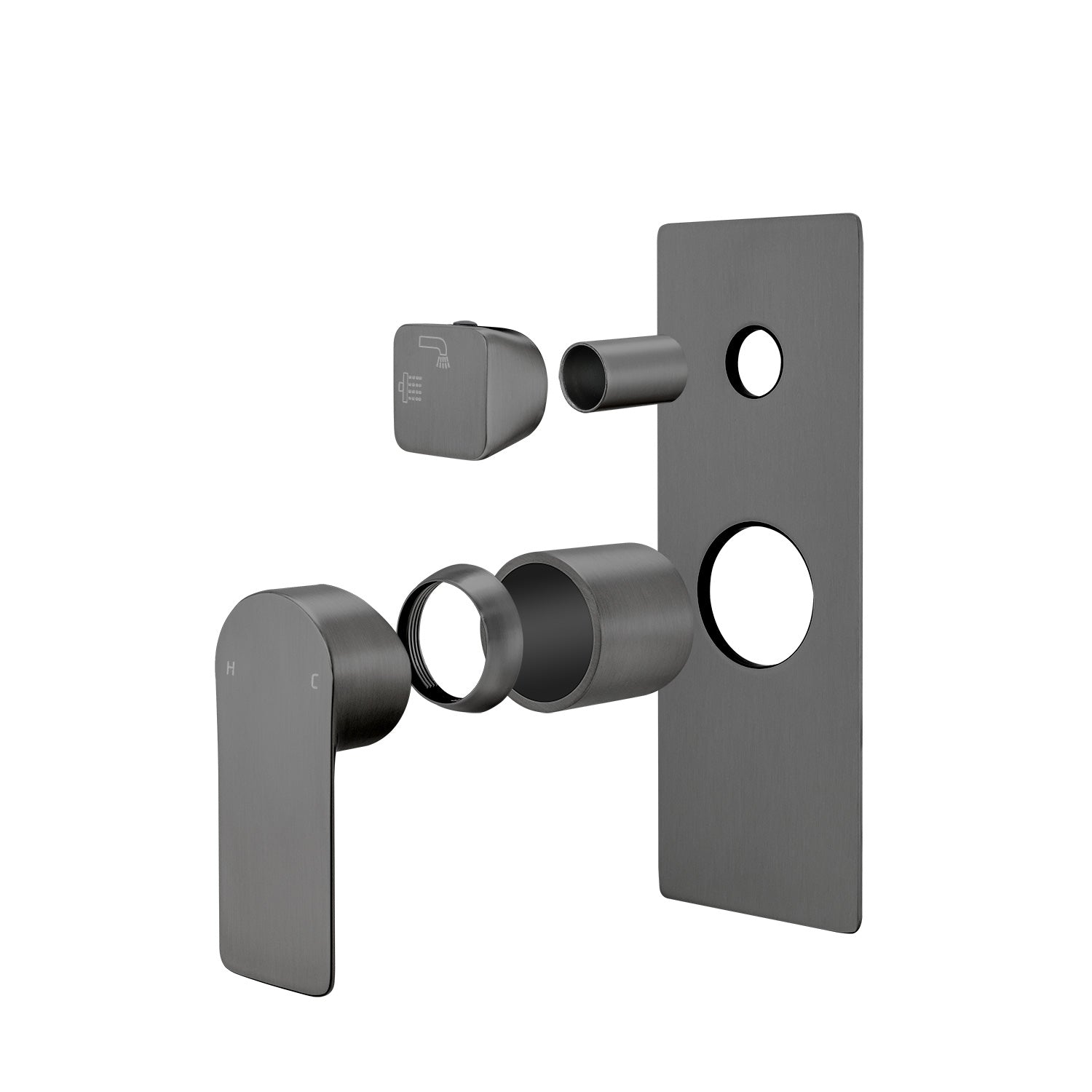Modernize your shower with the VOG solid brass diverter mixer in gunmetal grey. Made from solid brass, this mixer is durable and stylish. Easy to install and use in any bathroom.-Diverter Mixer-Ezymall AU