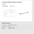 Load image into Gallery viewer, Add extra towel storage to your bathroom with this Zinc-Alloy and Brass 600mm Double Towel Rail. Featuring a sleek Black finish, this towel rail is both stylish and functional. Part of the VOG collection.-Towel Rail-Ezymall AU
