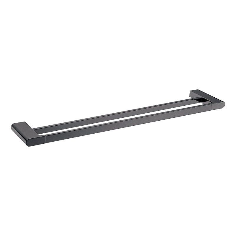 Upgrade your bathroom with the VOG 800mm double towel rail. Made from durable zinc-alloy and brass with a stylish gunmetal grey finish. Perfect for any modern bathroom.-Towel Rail-Ezymall AU