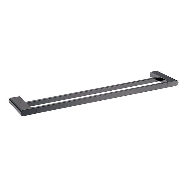 Upgrade your bathroom with the VOG 800mm double towel rail. Made from durable zinc-alloy and brass with a stylish gunmetal grey finish. Perfect for any modern bathroom.-Towel Rail-Ezymall AU