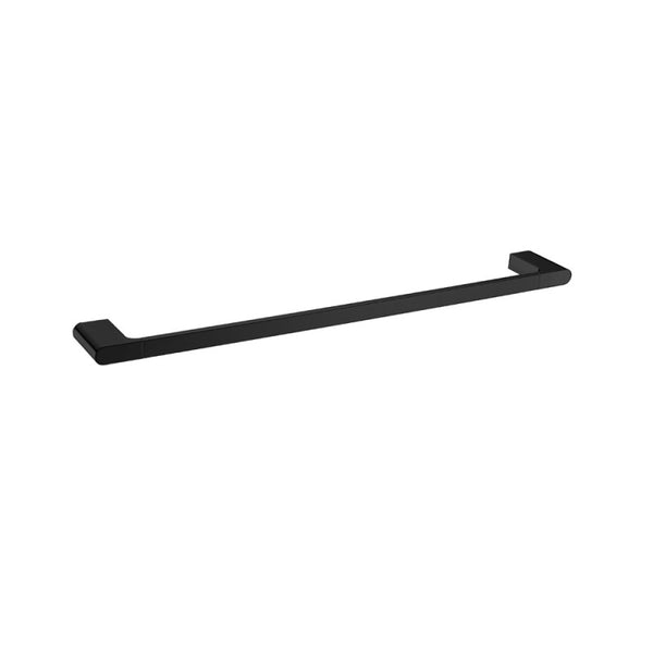Enhance your bathroom with the VOG 800mm single towel rail in black. Crafted from zinc-alloy and brass, this durable and stylish towel rail provides ample space. Perfect for modern bathrooms.-Towel Rail-Ezymall AU