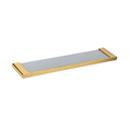 Load image into Gallery viewer, Add a touch of luxury to your bathroom with this VOG glass shelf in brushed brass gold. Made from zinc-alloy and glass, it's a stylish and functional addition.-Shelf-Ezymall AU
