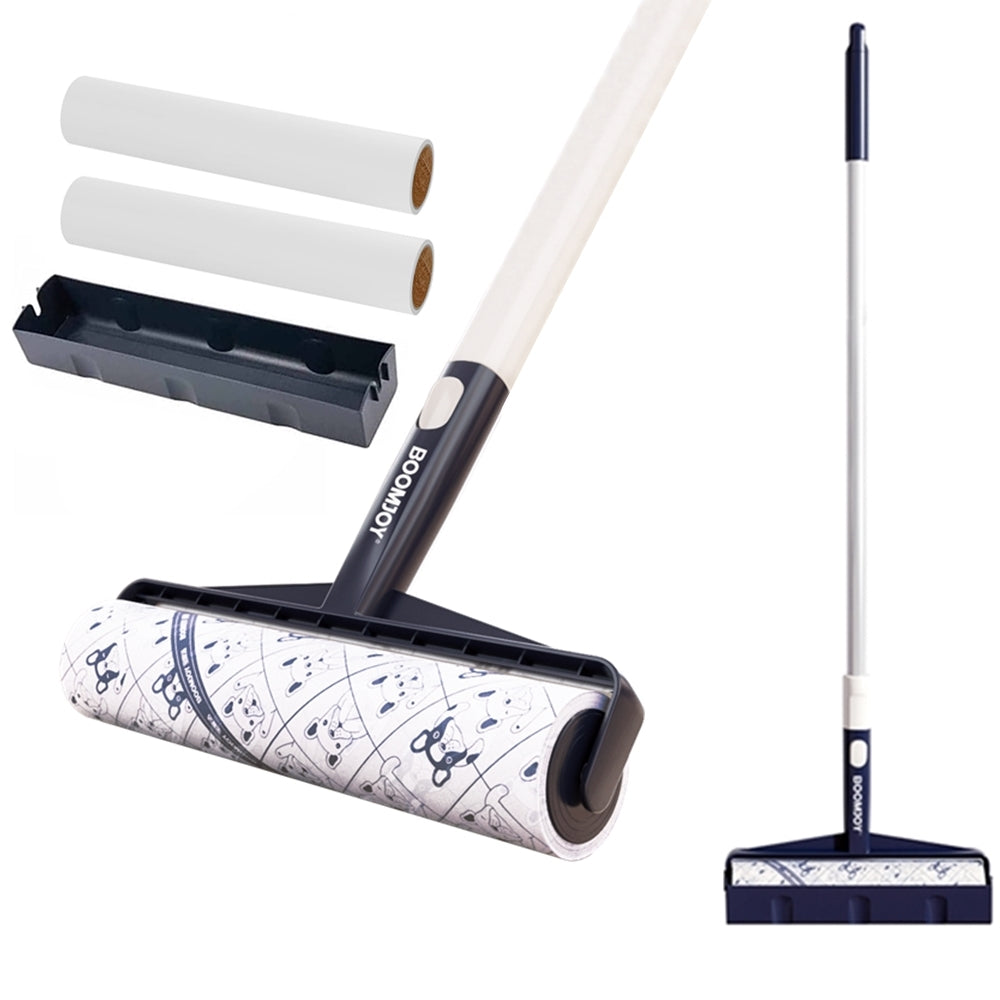 Remove lint and pet hair easily with the BOOMJOY Long Handle Lint Roller. 24cm wide with refill rolls. Keep your fabrics clean. Available at Ezymall Australia!-Cleaning Products-Lint Roller+Dust Cover+3 Rolls-Ezymall AU