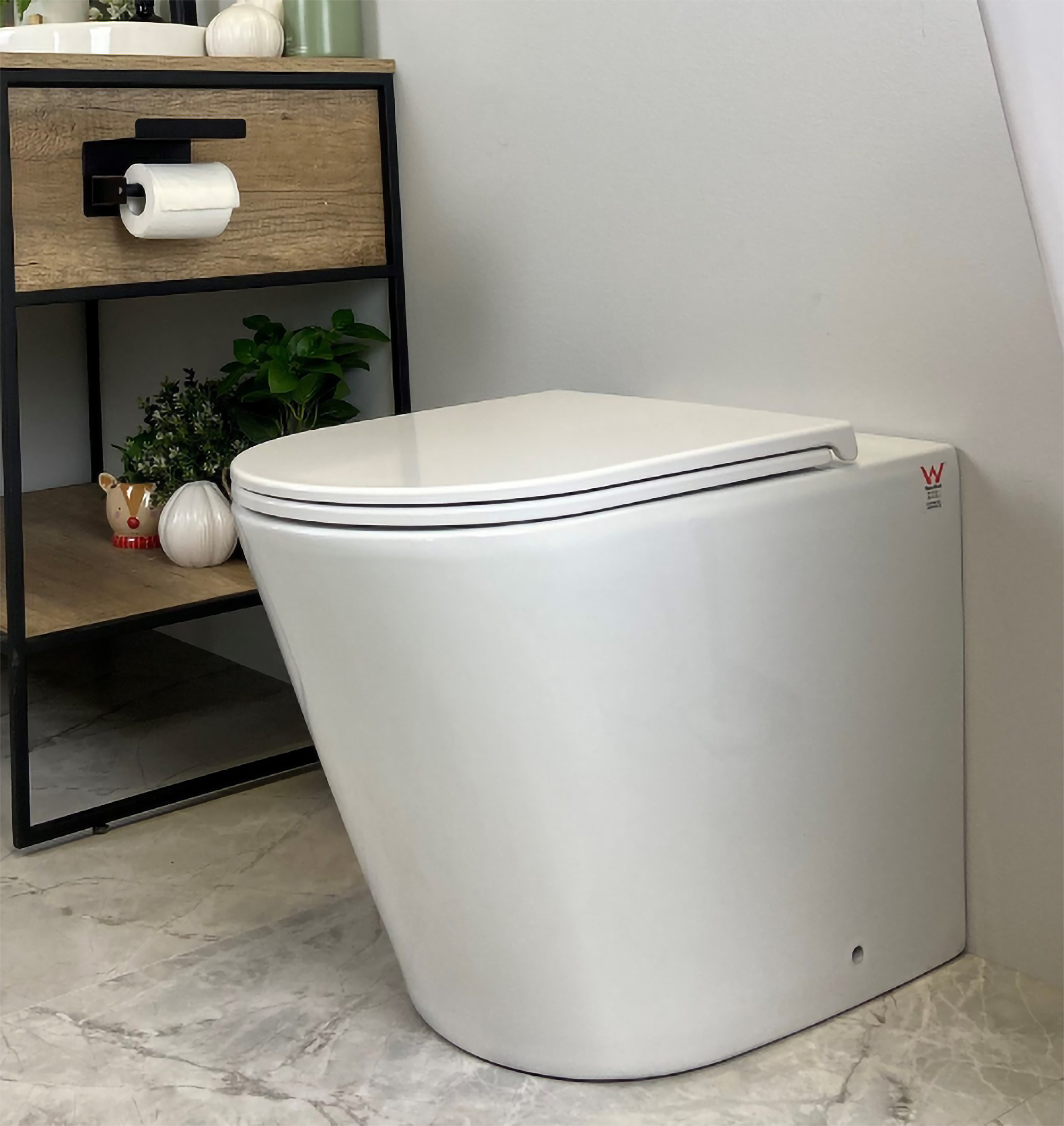 Mercio ZARA99 Rimless Wall Faced Floor Toilet Pan – Gloss White