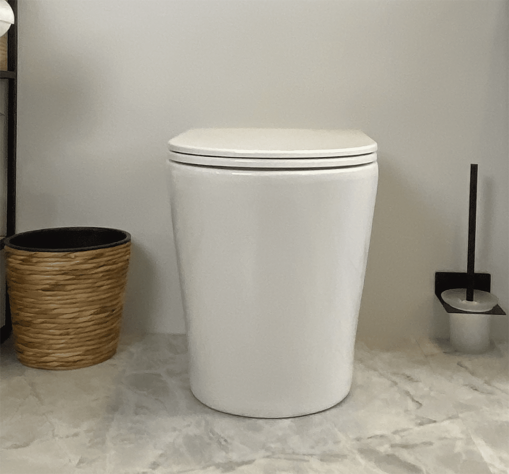 Mercio ZARA99 Rimless Wall Faced Floor Toilet Pan – Gloss White